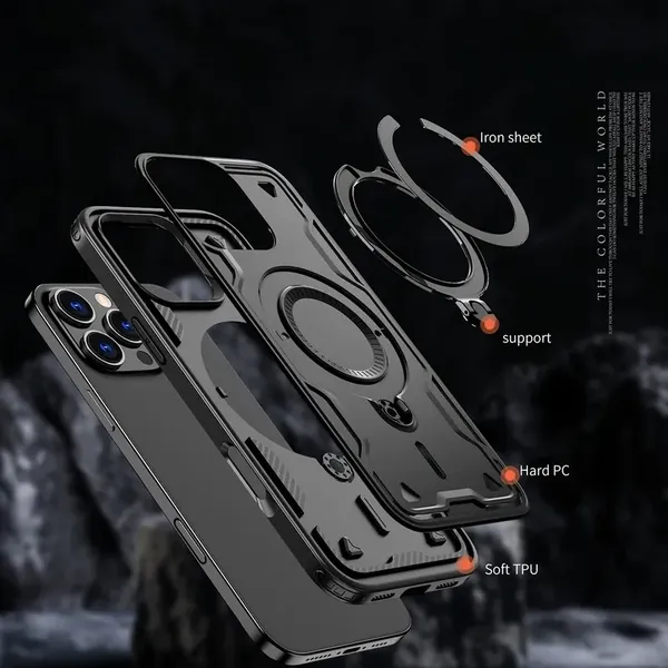 Etui Hybrid Armor Trendy z MagSafe na iPhone 16 Pro Max - czarne