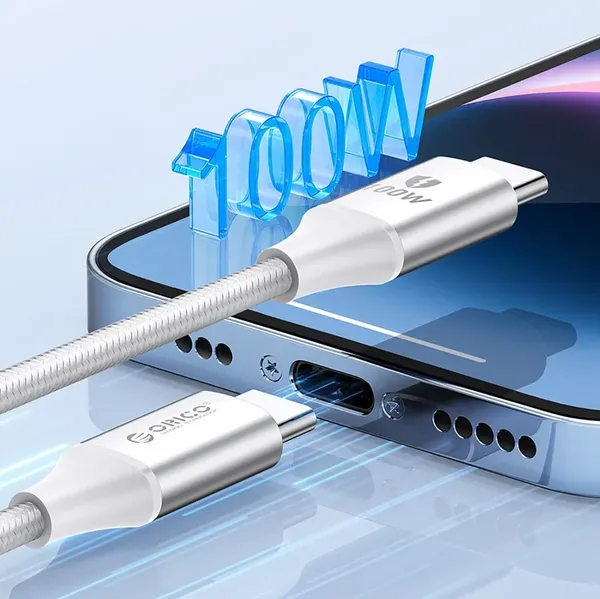 Kabel Orico CDX 60W 3A Power Delivery USB-C - USB-C 1m - biały