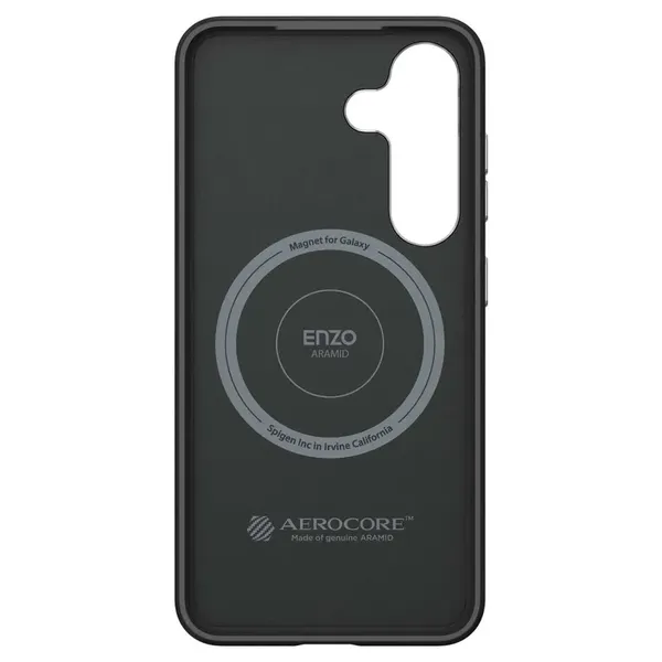 Etui silikonowe Spigen Enzo Aramid GP-FPS936PGABW z wbudowanym ringiem MagFit do Samsung Galaxy S25+ - czarne
