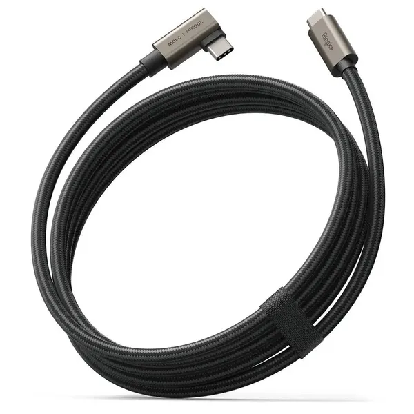 Kabel kątowy Ringke 3.2 gen. 2x2 USB-C, PD 3.1 240W 2m - czarny