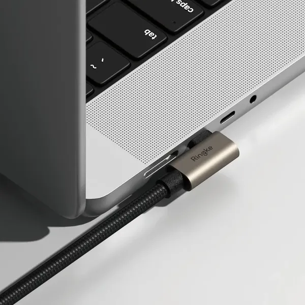 Kabel kątowy Ringke 3.2 gen. 2x2 USB-C, PD 3.1 240W 2m - czarny