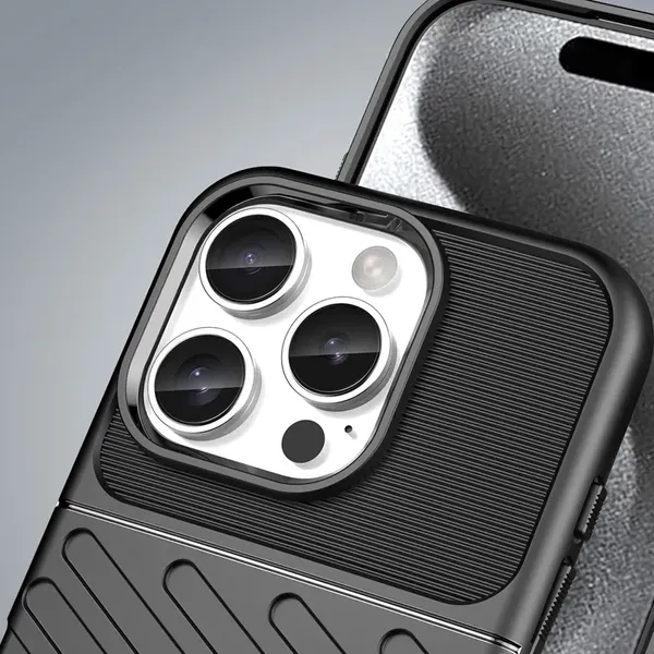 Etui Thunder Case na iPhone 16e silikonowy pancerny pokrowiec - czarne