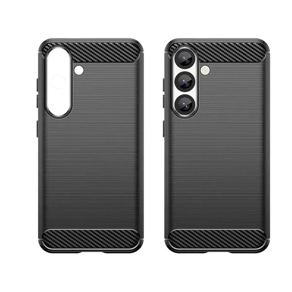 Etui silikonowe Carbon Case na Samsung Galaxy S25 Edge - czarne