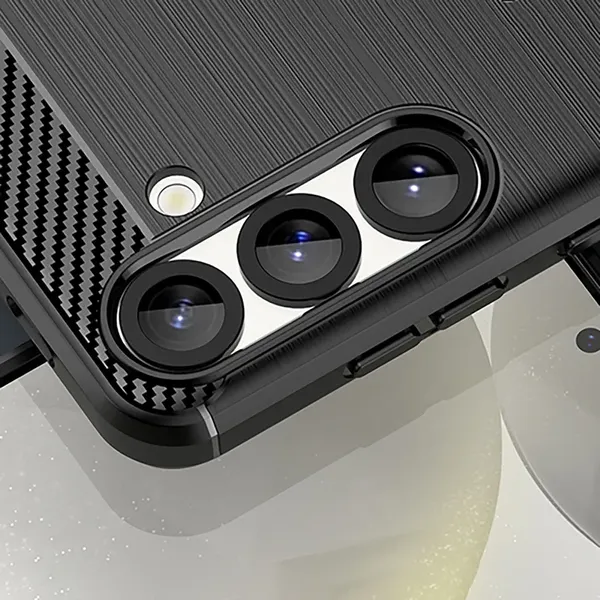Etui silikonowe Carbon Case na Samsung Galaxy S25 Edge - czarne