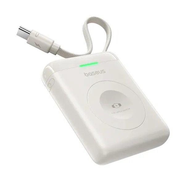 Powerbank Baseus EnerFill FW11 5W do Apple Watch z wbudowanym kablem - biały