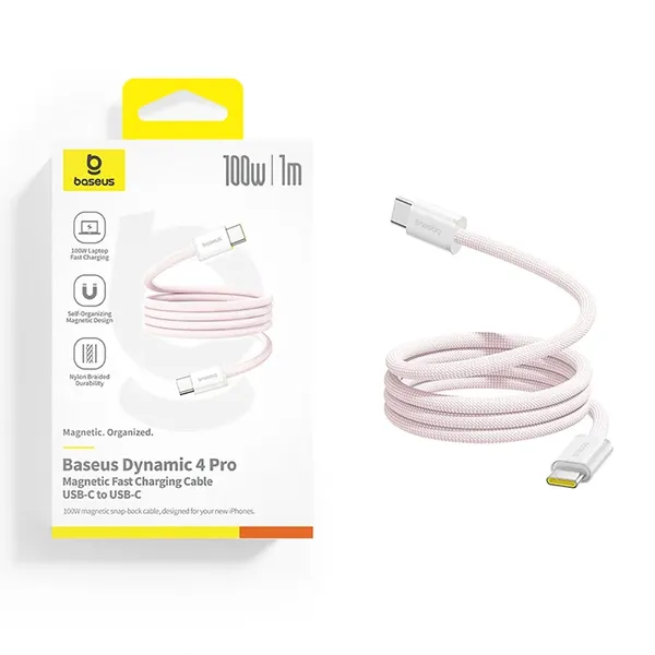 Kabel Baseus Dynamic 4 Pro 100W USB-C - USB-C 1m - różowy