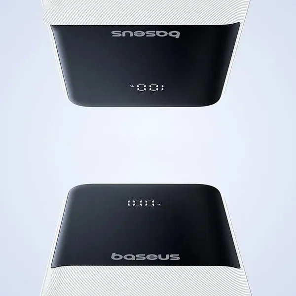 Powerbank Baseus Lipow 10000mAh 22,5W z dwoma wbudowanymi kablami (z kablem Baseus Simple USB-A - USB-C 3A 20cm) - biały