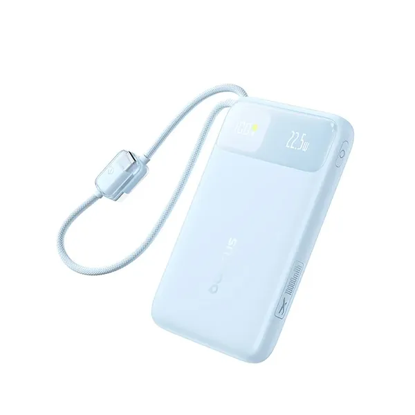 Powerbank Baseus EnerFill FC11 10000mAh 22.5W z wyświetlaczem cyfrowym i dwoma wbudowanymi kablami - niebieski