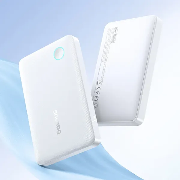 Powerbank Baseus EnerFill FP11 10000mAh 15W z białym kablem USB-C 20V/3A 30cm - biały
