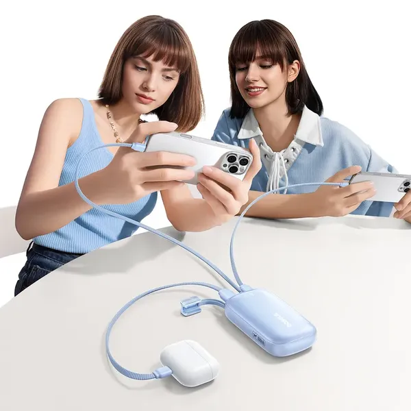 Powerbank Baseus EnerFill FC21 Qpow 3 Ultra 10000mAh 45W z odłączanym kablem USB-C/Lightning - niebieski