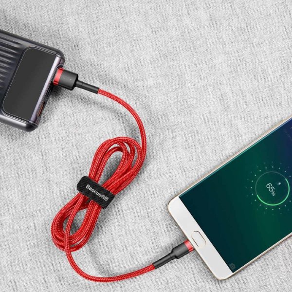 Kabel Baseus Cafule Cable CAMKLF-B09 USB-A / micro USB 2.4A 1 m - czerwony