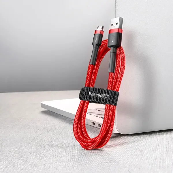 Kabel Baseus Cafule Cable CAMKLF-B09 USB-A / micro USB 2.4A 1 m - czerwony