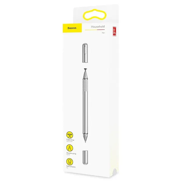 Rysik Baseus Golden Cudgel ACPCL-0S dwustronny do tabletów, telefonów z żelopisem - srebrny