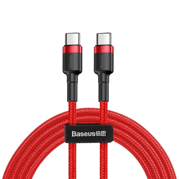 Kabel Baseus CATKLF-H09 USB-C - USB-C PD QC 60W 3A 480Mb/s 2m - czerwony