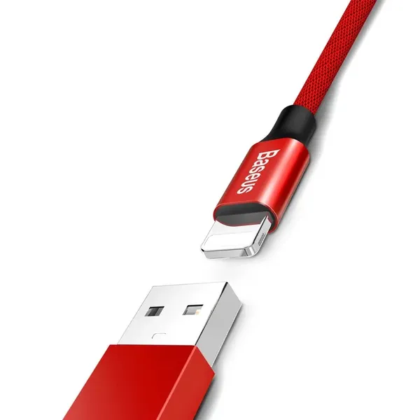 Baseus Yiven kabel przewód w materiałowym oplocie USB / Lightning 1,8M czerwony (CALYW-A09)