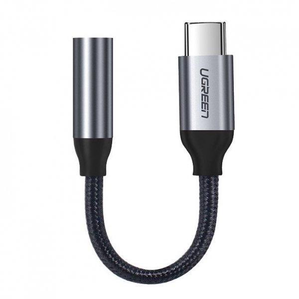 Ugreen przejściówka do słuchawek z 3,5 mm mini jack na USB Typ C 10 cm szary (30632)