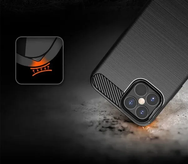 Carbon Case elastyczne etui pokrowiec iPhone 12 mini czarny