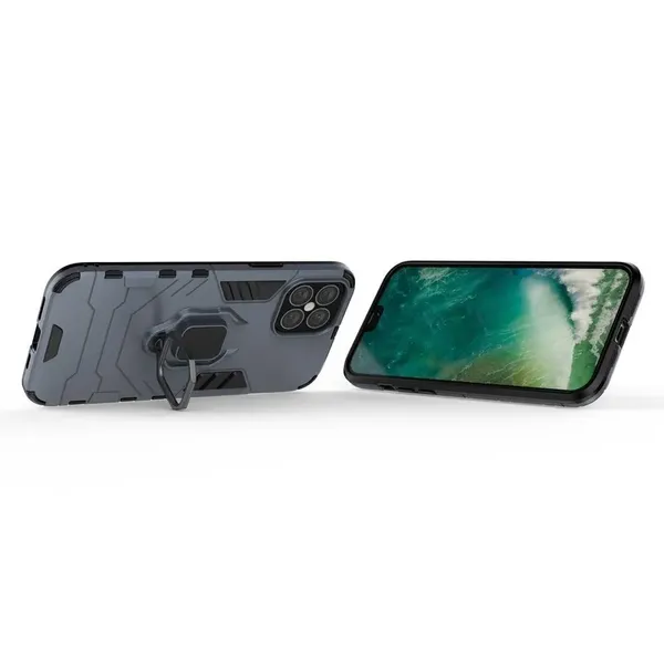 Ring Armor pancerne hybrydowe etui pokrowiec + magnetyczny uchwyt iPhone 12 Pro Max niebieski