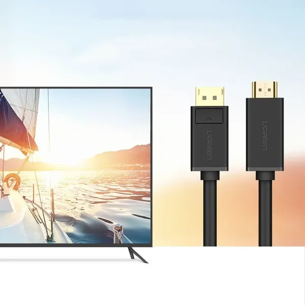 Ugreen jednokierunkowy kabel z DisplayPort na HDMI 4K 30 Hz 32 AWG 1,5 m czarny (DP101 10239)