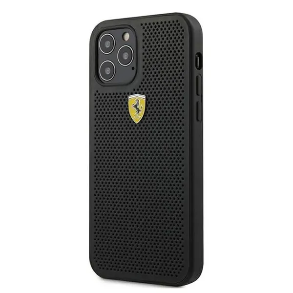 Etui Ferrari On Track Perforated na iPhone 12 Pro Max - czarne