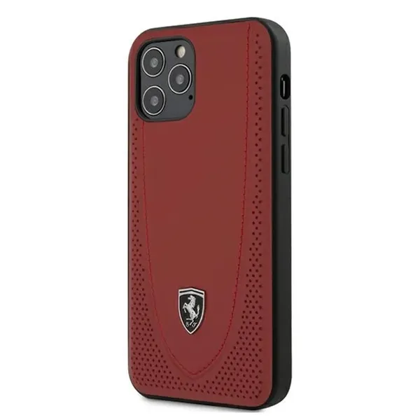 Etui Ferrari Off Track Perforated na iPhone 12 / iPhone 12 Pro - czerwone