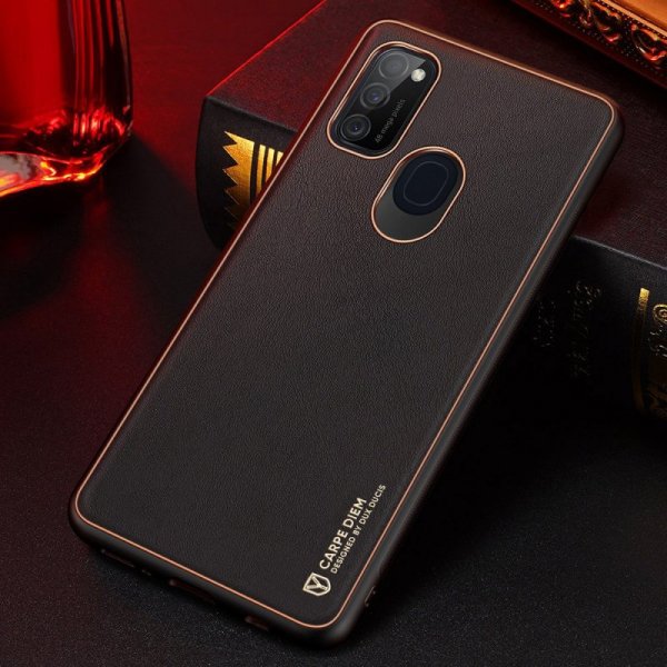 Dux Ducis Yolo eleganckie etui pokrowiec ze skóry ekologicznej Samsung Galaxy M30s czarny