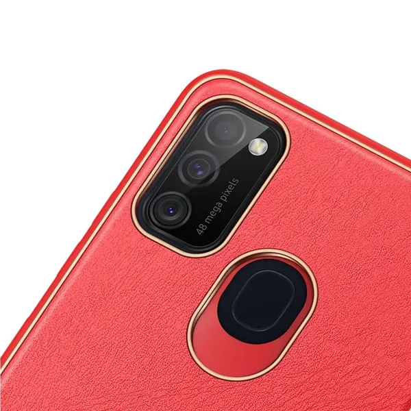 Dux Ducis Yolo eleganckie etui pokrowiec ze skóry ekologicznej Samsung Galaxy M30s czerwony