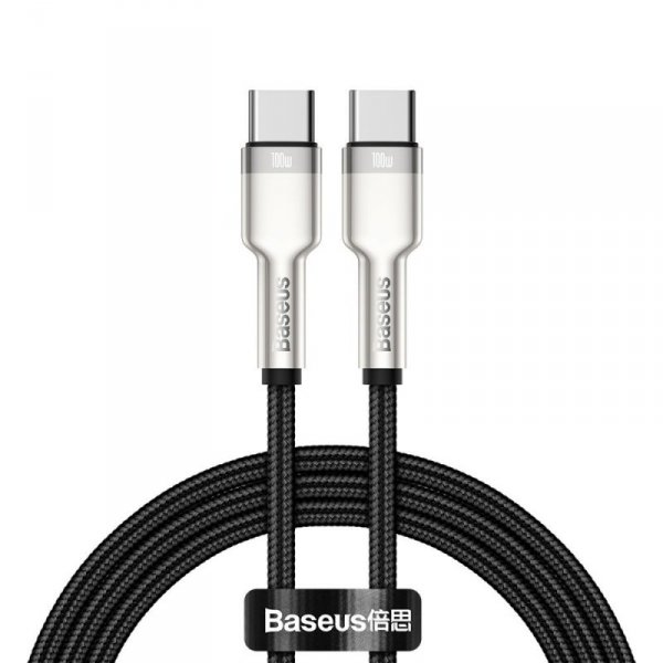 Kabel Baseus CATJK-C01 USB-C - USB-C PD QC SCP 480Mb/s 100W 5A 1m - czarny