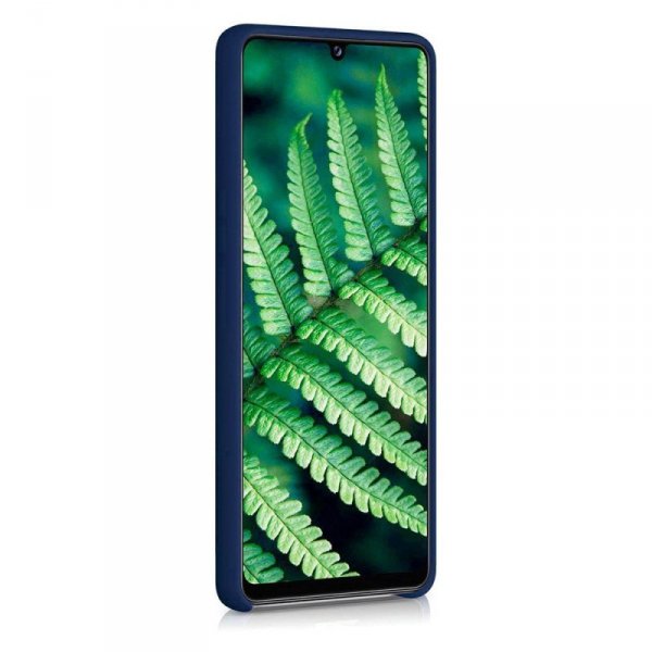 Silicone Case elastyczne silikonowe etui pokrowiec Samsung Galaxy A42 5G niebieski