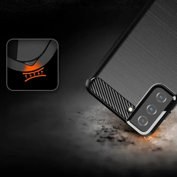 Carbon Case elastyczne etui pokrowiec Samsung Galaxy S21+ 5G (S21 Plus 5G) niebieski