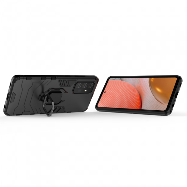 Ring Armor pancerne hybrydowe etui pokrowiec + magnetyczny uchwyt Samsung Galaxy A72 4G czarny