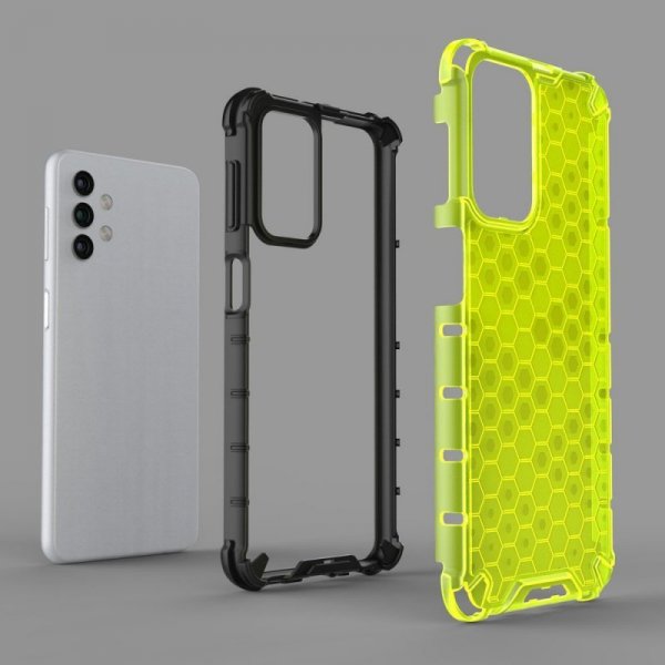 Honeycomb etui pancerny pokrowiec z żelową ramką Samsung Galaxy A32 5G zielony