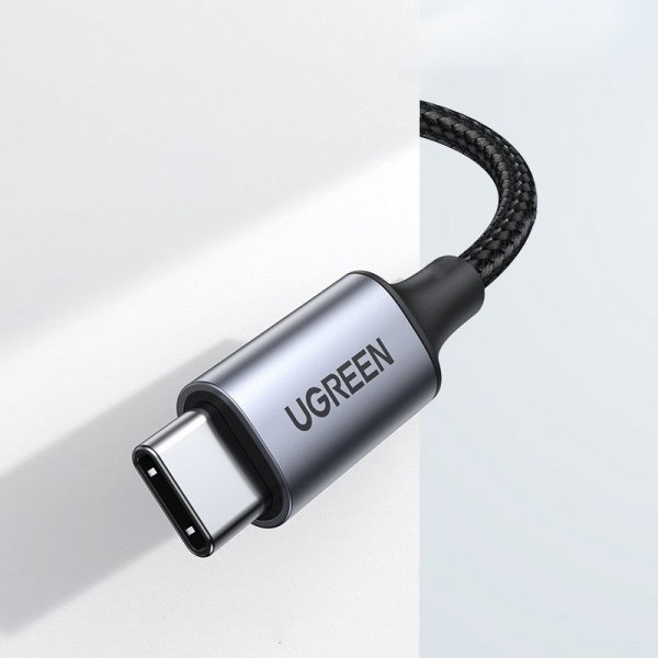Ugreen kabel audio stereo AUX 3,5 mm mini jack - USB Typ C do telefonu tabletu 1m czarny (CM450 20192)