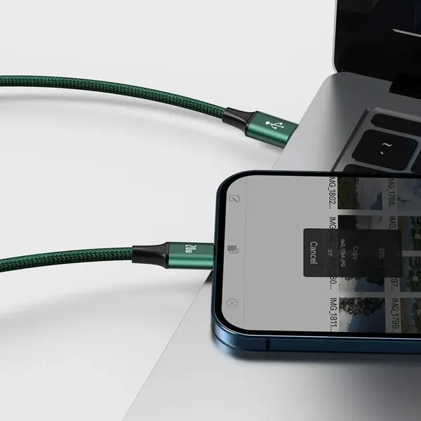 Kabel Baseus Rapid Series 3w1 USB-C - USB-C / Lightning / micro USB 20W PD 1.5m - zielony