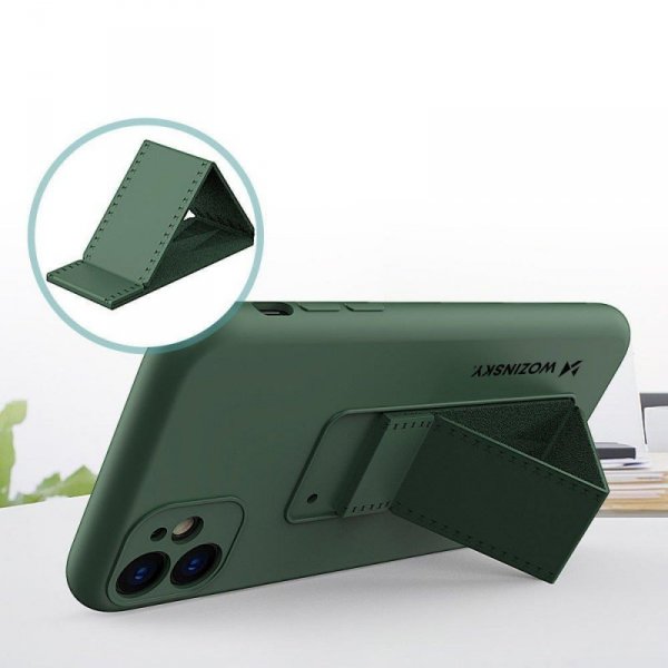 Wozinsky Kickstand Case silikonowe etui z podstawką etui Xiaomi Redmi 10X 4G / Xiaomi Redmi Note 9 jasnoniebieskie