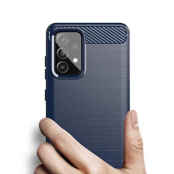 Carbon Case elastyczne etui pokrowiec Samsung Galaxy A72 4G niebieski