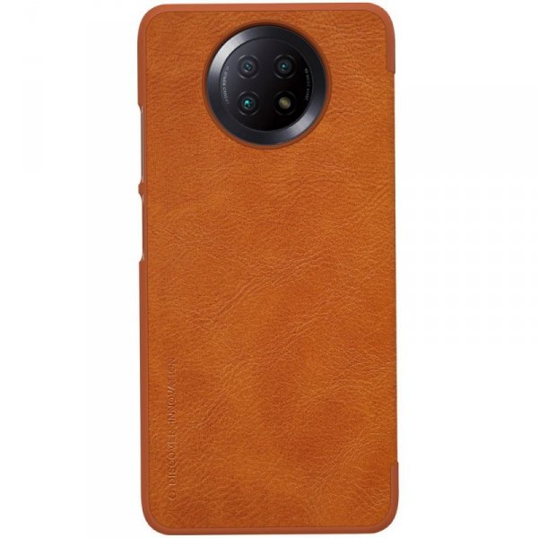 Nillkin Qin skórzana kabura etui Xiaomi Redmi Note 9T 5G brązowy