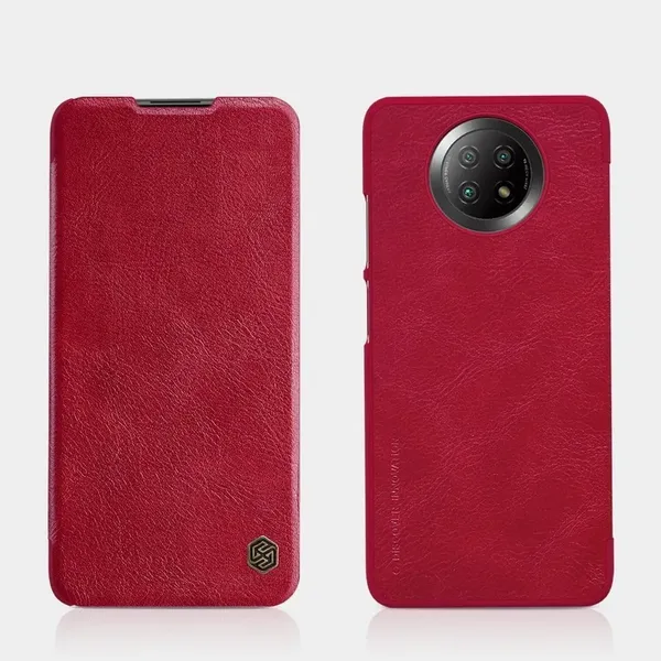 Nillkin Qin skórzana kabura etui Xiaomi Redmi Note 9T 5G brązowy