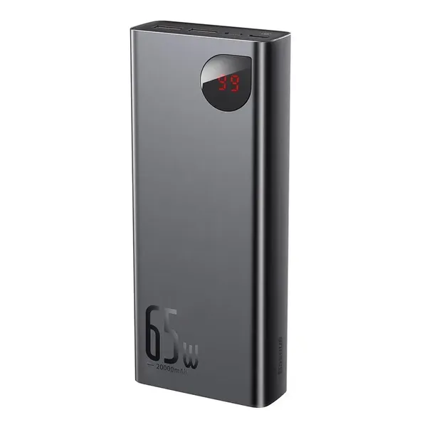Baseus Adaman powerbank 2x USB / 1x USB Typ C / 1x micro USB 20000mAh 65W Quick Charge 3.0 Power Delivery czarny (PPIMDA-D01)