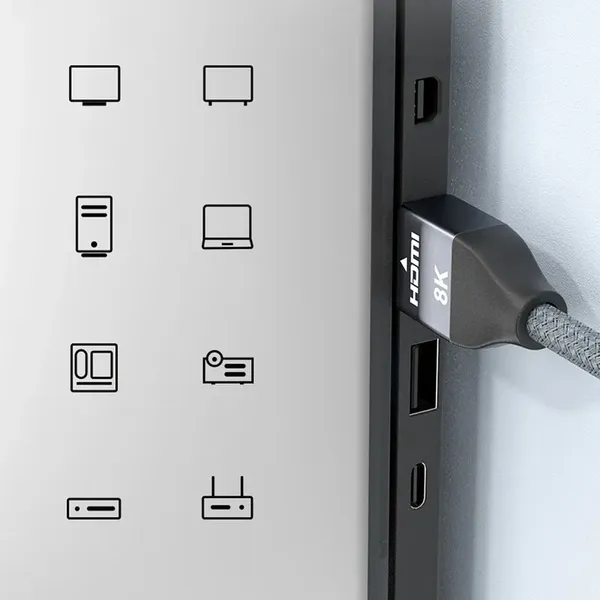 Wozinsky kabel HDMI 2.1 8K 60 Hz 48 Gbps / 4K 120 Hz / 2K 144 Hz 3 m srebrny (WHDMI-30)