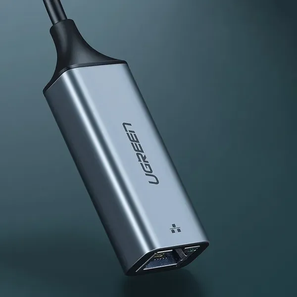 Ugreen zewnętrzna karta sieciowa  RJ45 - USB Typ C (1000 Mbps/ 1 Gbps )Gigabit Ethernet szary (CM199)