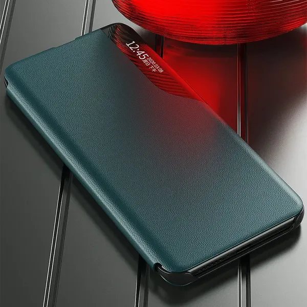 Eco Leather View Case elegancki futerał etui z klapką i funkcją podstawki Samsung Galaxy A22 4G czarny