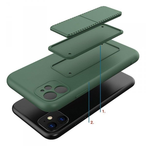 Wozinsky Kickstand Case silikonowe etui z podstawką etui Samsung Galaxy A72 4G czarne