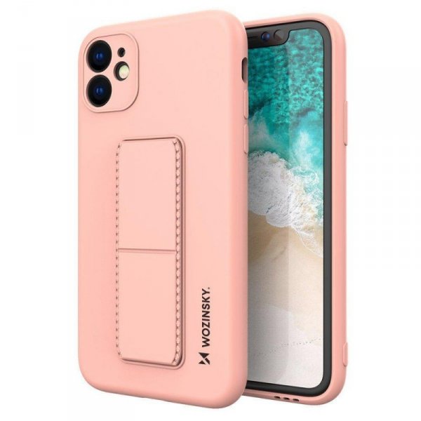 Wozinsky Kickstand Case silikonowe etui z podstawką etui Samsung Galaxy A72 4G różowe