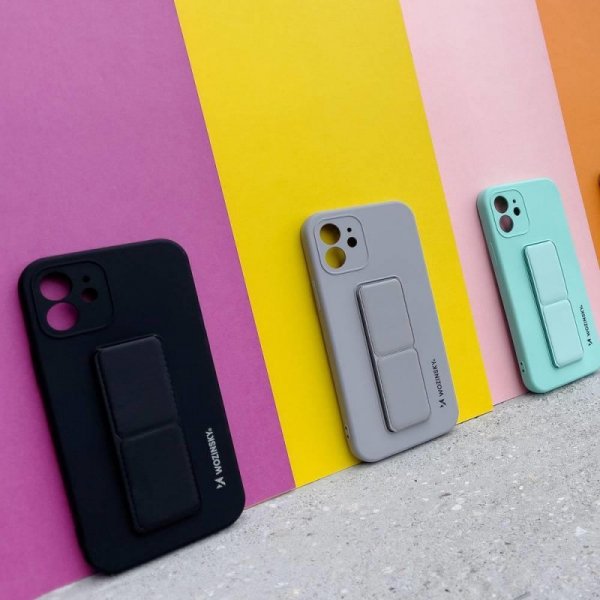 Wozinsky Kickstand Case silikonowe etui z podstawką etui Samsung Galaxy A22 4G różowe