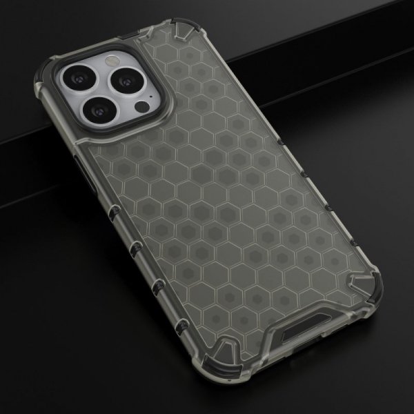 Honeycomb etui pancerny pokrowiec z żelową ramką iPhone 13 Pro czarny