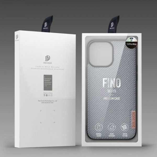 Dux Ducis Fino etui pokrowiec pokryty nylonowym materiałem iPhone 13 Pro Max szary