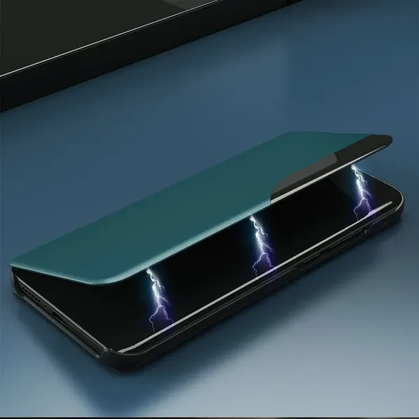 Eco Leather View Case elegancki futerał etui z klapką i funkcją podstawki iPhone 13 Pro czerwony