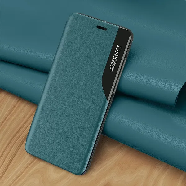 Eco Leather View Case elegancki futerał etui z klapką i funkcją podstawki iPhone 13 mini czerwony