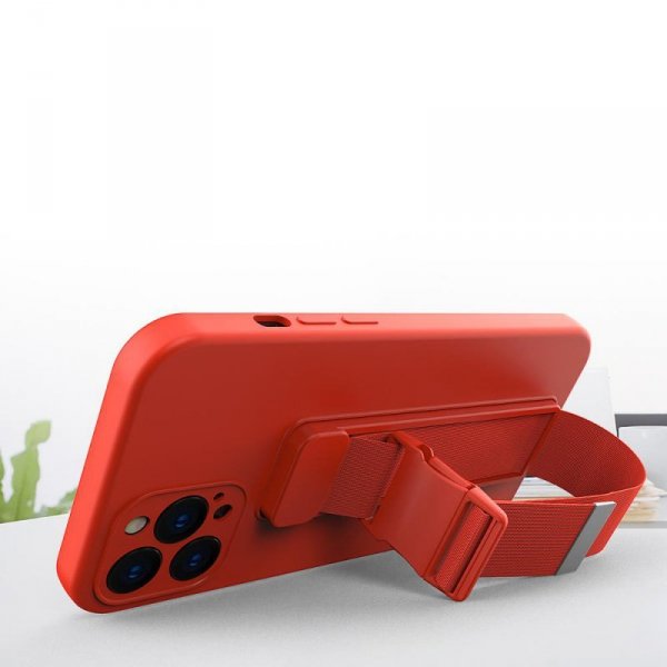 Rope case żelowe etui ze smyczą łańcuszkiem torebka smycz Samsung Galaxy S21 Ultra 5G czarny